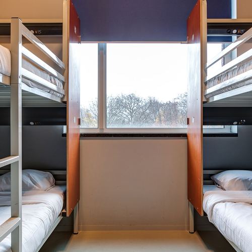 bunk beds at ClinkNOORD Hostel in Amsterdam