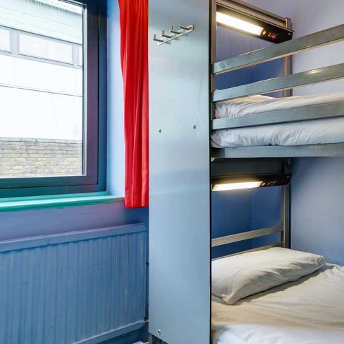 Bunk beds at Clink 261 in London in a dorm room