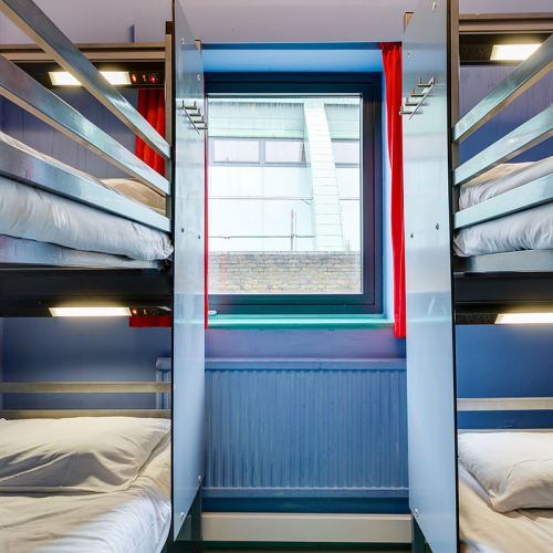 dorm beds at Clink 261 Hostel in London