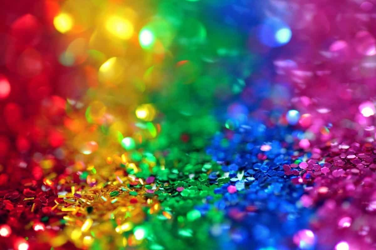 Gay flag made of glitters