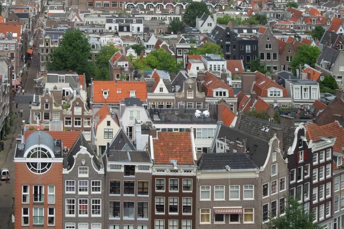 houses from above in amsterdam