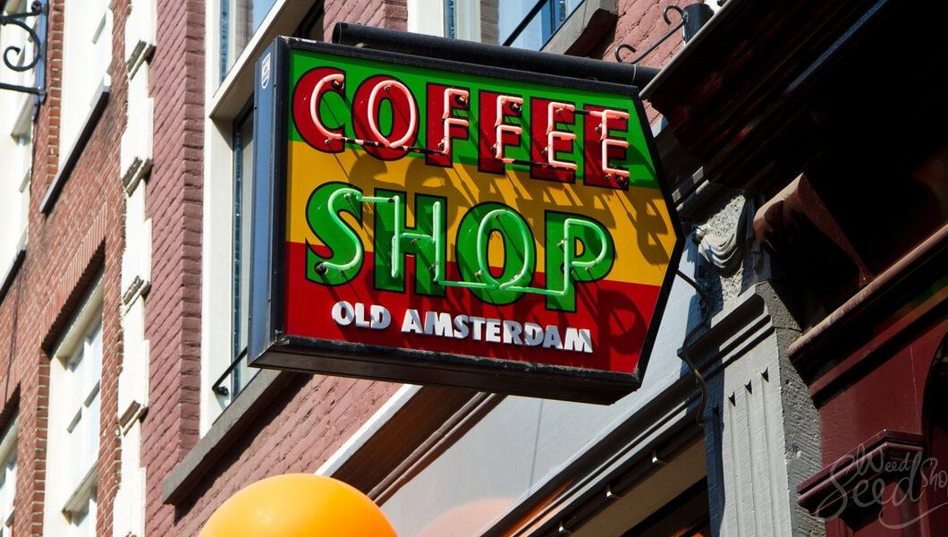 Coffeeshop sign in Amsterdam