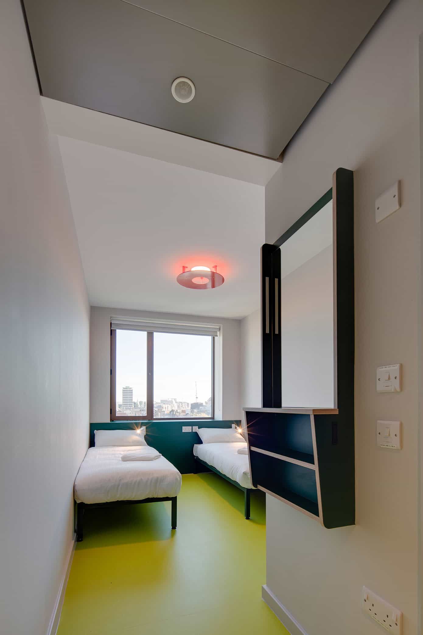 Private twin room at Clink Dublin