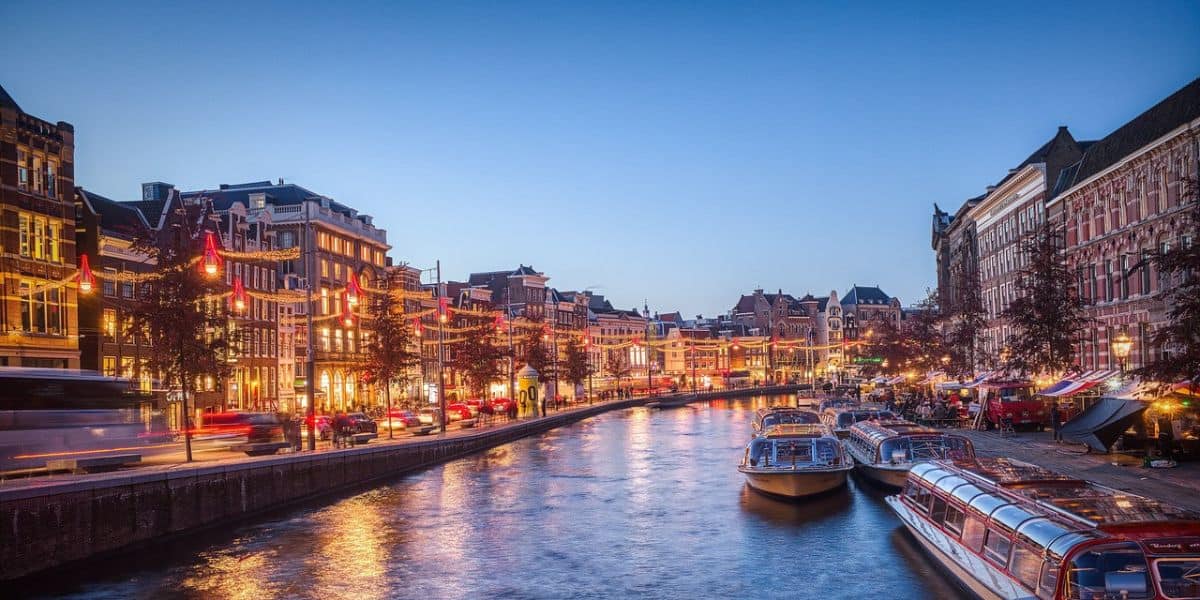 a famous canal in amsterdam