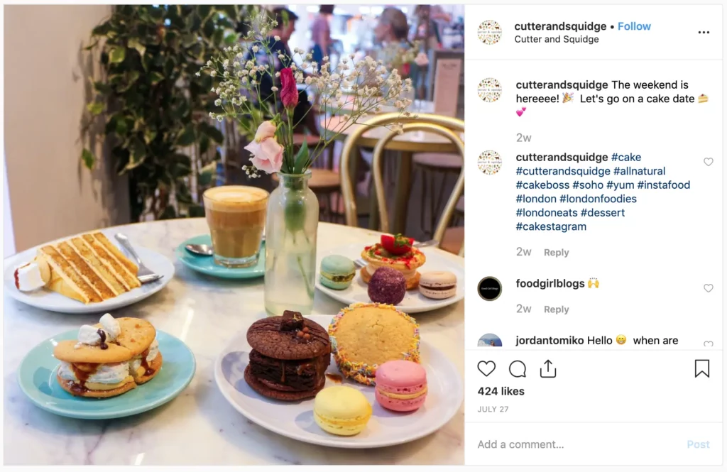 Vegetarian afternoon tea from Cutter & Squidge in London