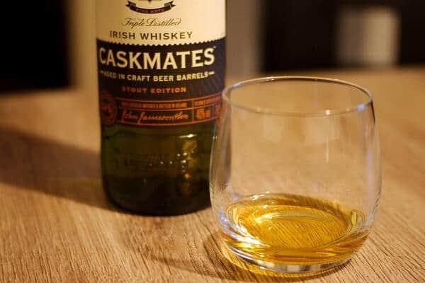 Bottle and glass of Irish whiskey