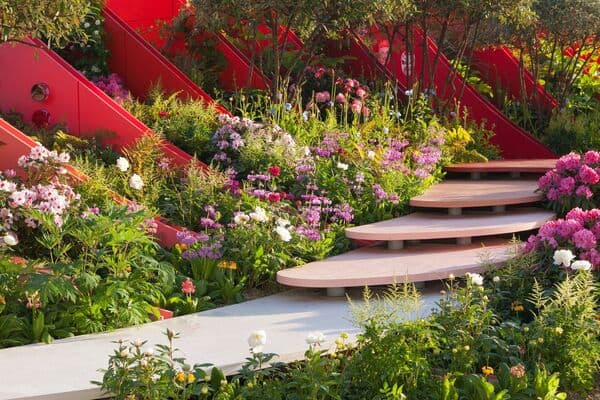 The Chelsea Flower Show in London in spring