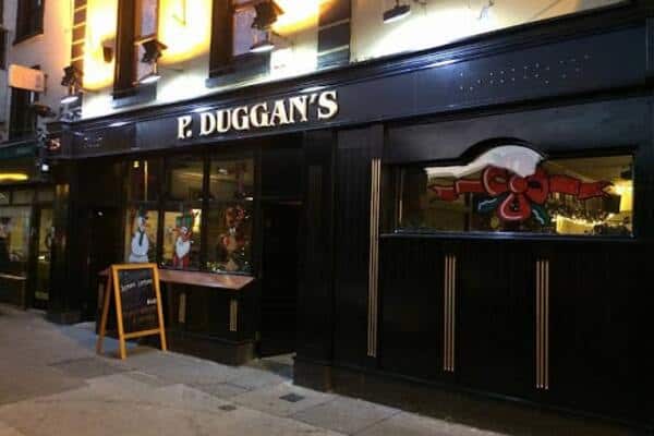 P. Duggan's pub in Dublin at night