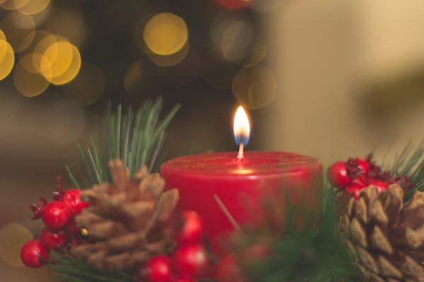 red Christmas candle