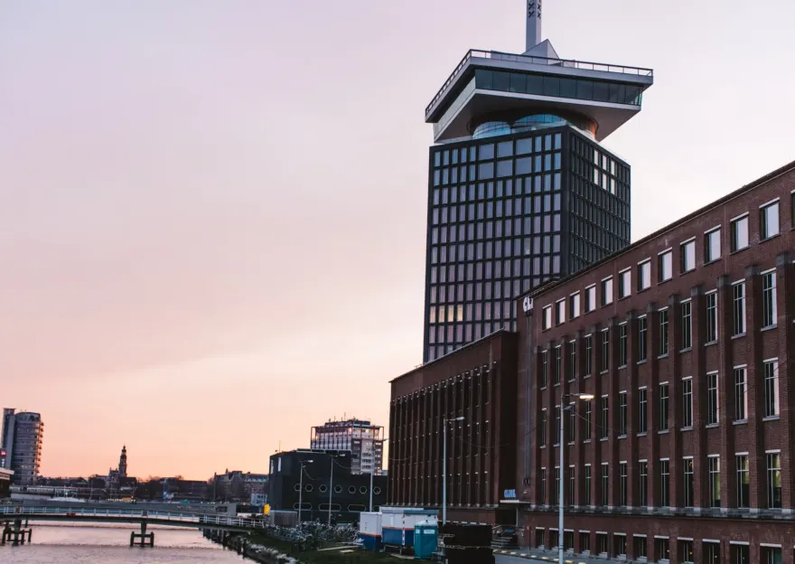 Paysage de bâtiments d'Amsterdam
