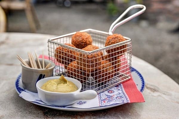 Bitterballen with mustard