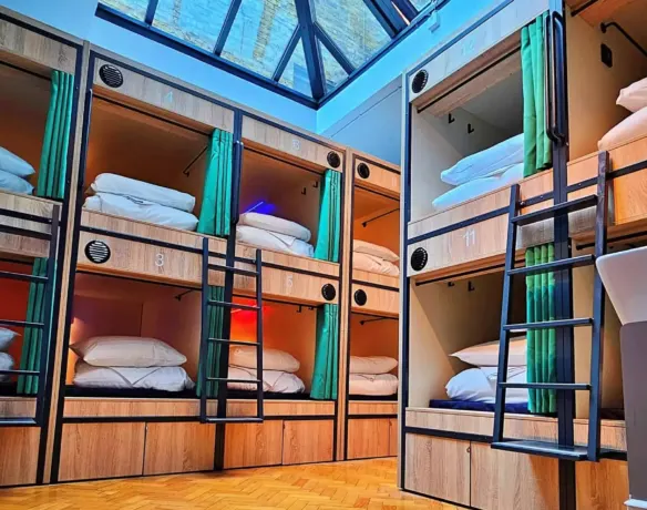 Pod dormitory at Clink261 hostel, London