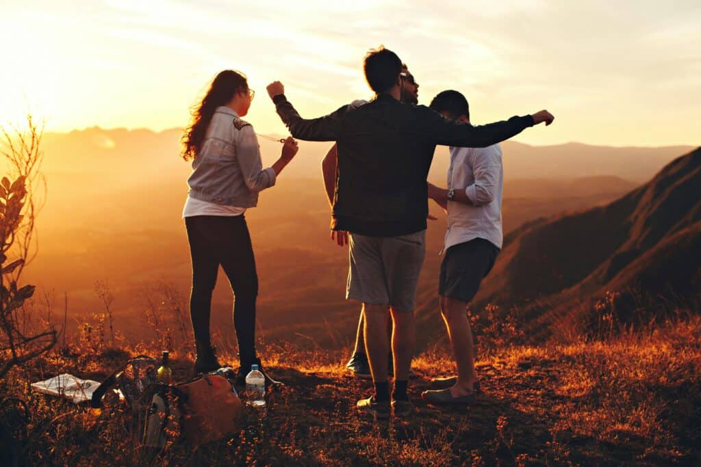 Friends on holiday together