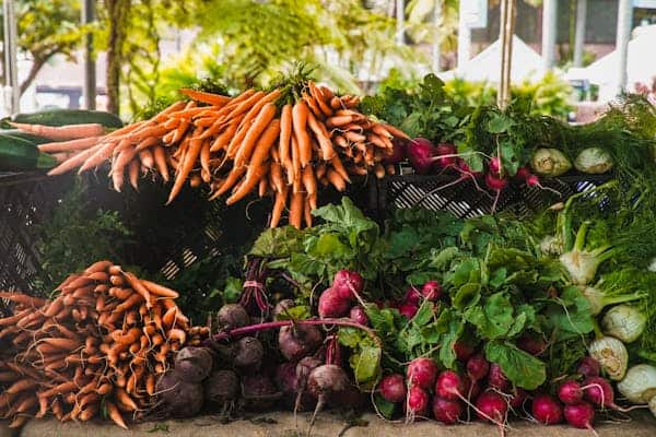 stacked vegetables