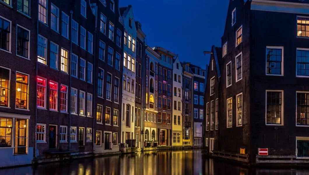 A canal in amsterdam