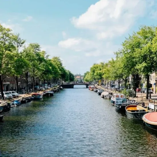 Amsterdam canal on a sunny day