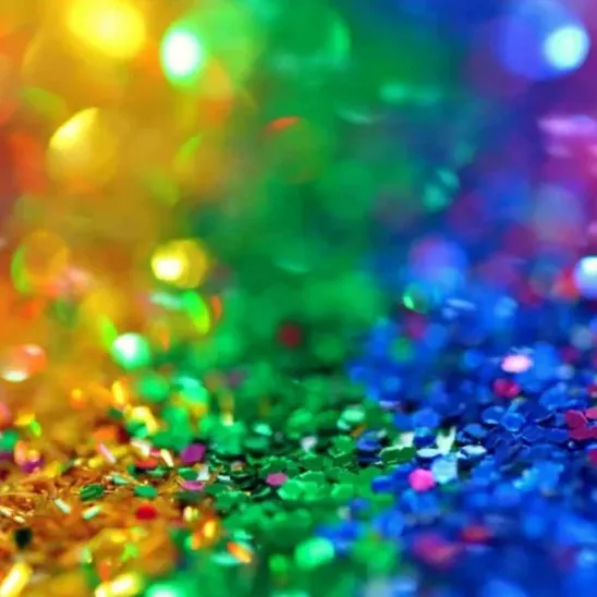 Gay flag made of glitters