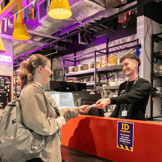 Clink hostel reception in Dublin