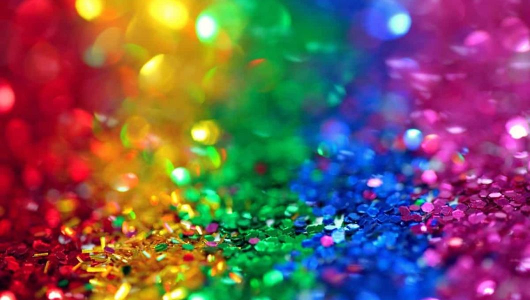 Gay flag made of glitters