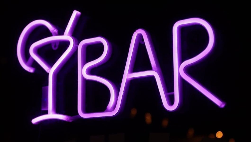 Purple bar neon sign